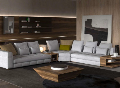 White corner sofa set textile sofas luxury couches L-shaped set new